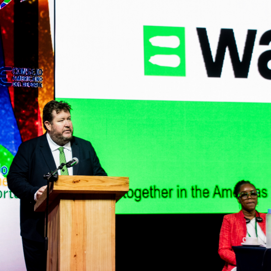 WADA’s Director of Government Relations, Darren Mullaly, at CADE