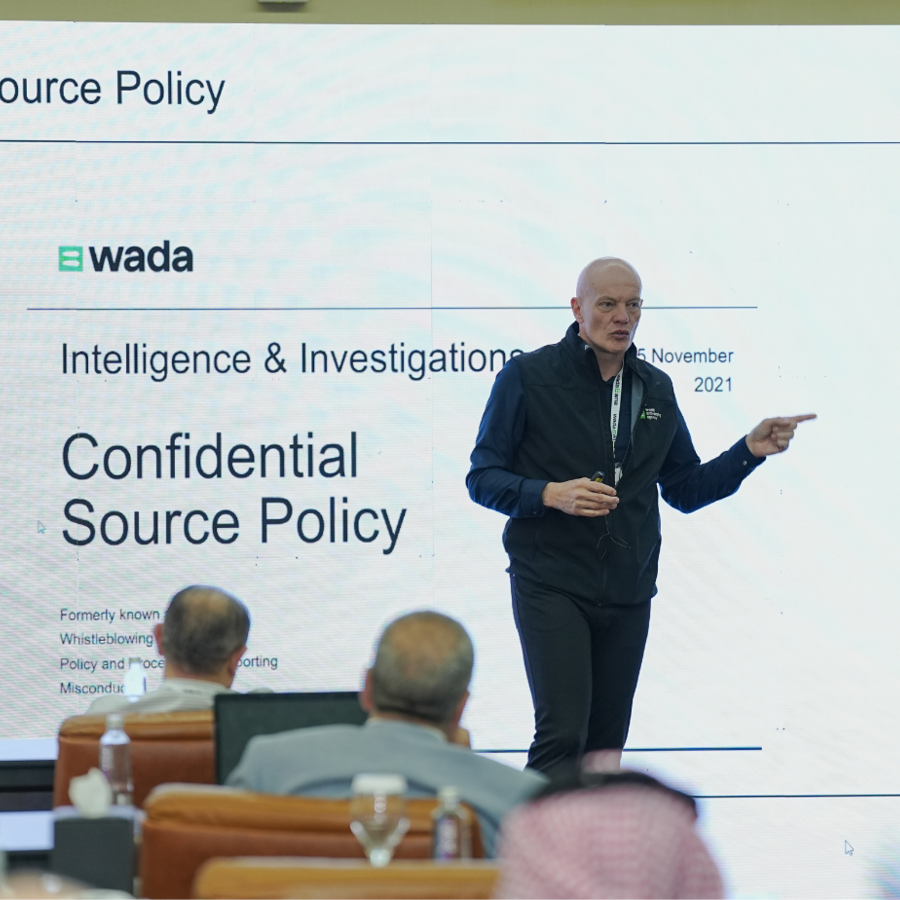 Gunter Yunger delivering a presentation at the Saudi Arabia I&I workshop