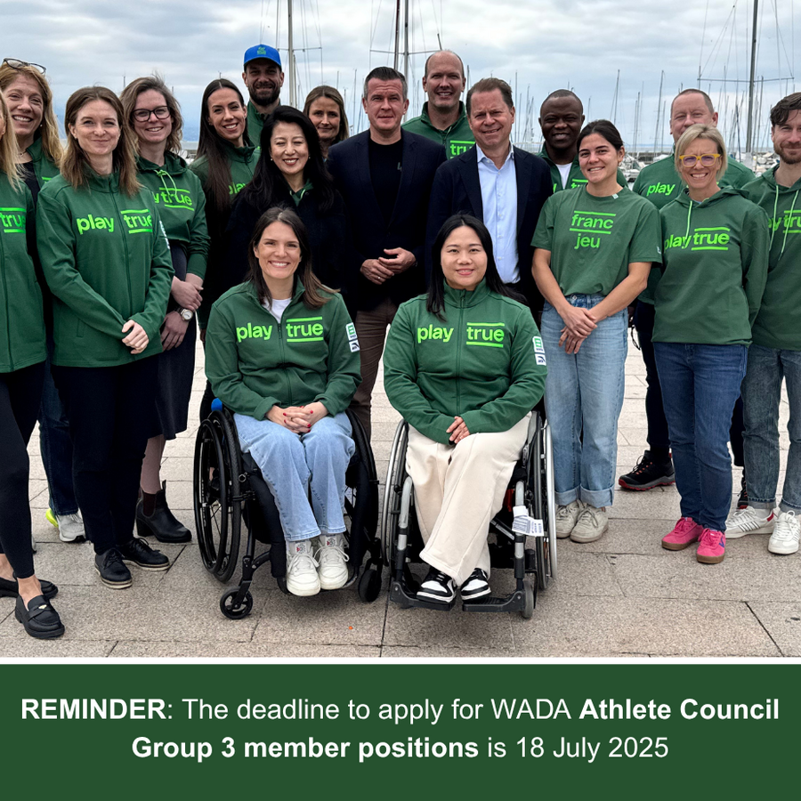 WADA Athlete Council Group 3 call for nominations reminder